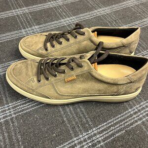 ECCO Shoes Mens Size 13 Casual Sneakers Gray Green Faded Round Toe Lace Up